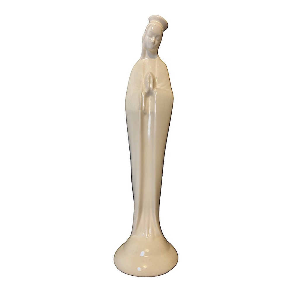 Vintage Tall White Porcelain Praying Madonna/ Mary/ Saint Statue/ Figuri…